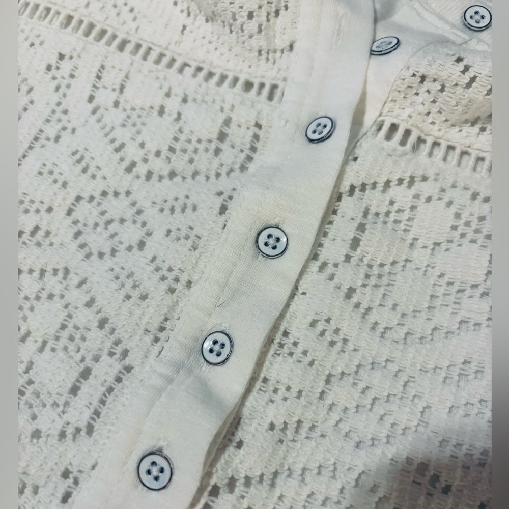 Pilcro Anthropologie  White Lace Detail Top nwt - Picture 12 of 15